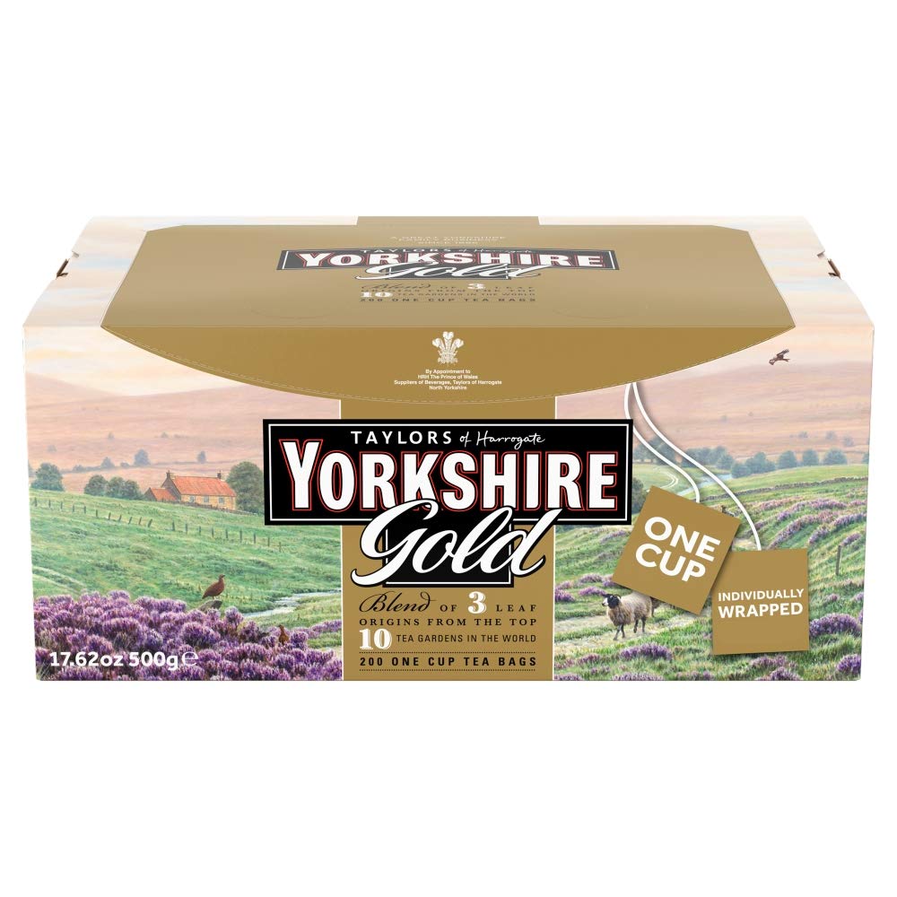Yorkshire Tea Taylors of Harrogate Individually Wrapped Tea Bags, 200 Count, Pack of 1