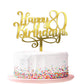 Happy 00Th Birthday Cake Topper, 00 Birthday Party Cake Decorations (Acrylic Gold, 80Th)