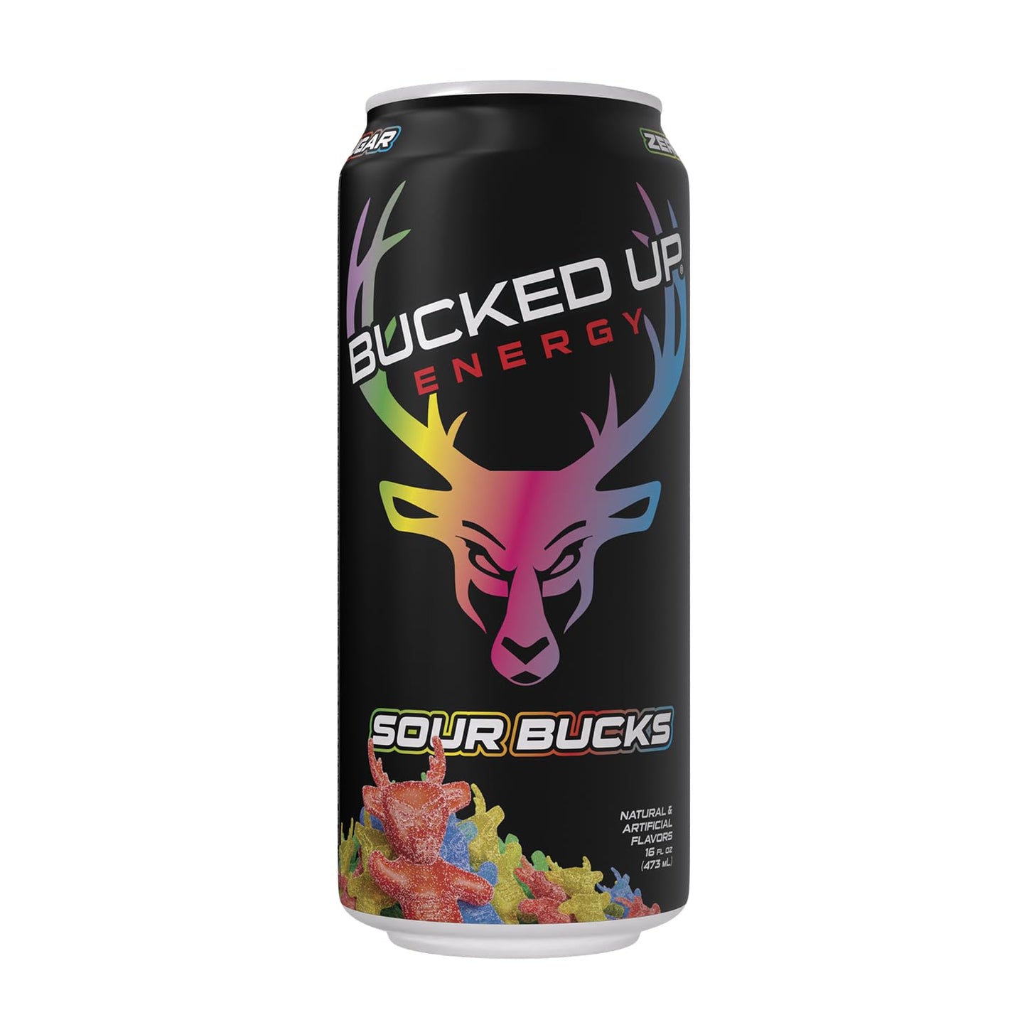 Bucked Up Energy Drink 300mg - Sour Bucks Flavor - 12 Count