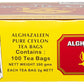 Alghazaleen Pure Ceylon Black Tea Bags 100 x 2g Tea Bags in Box
