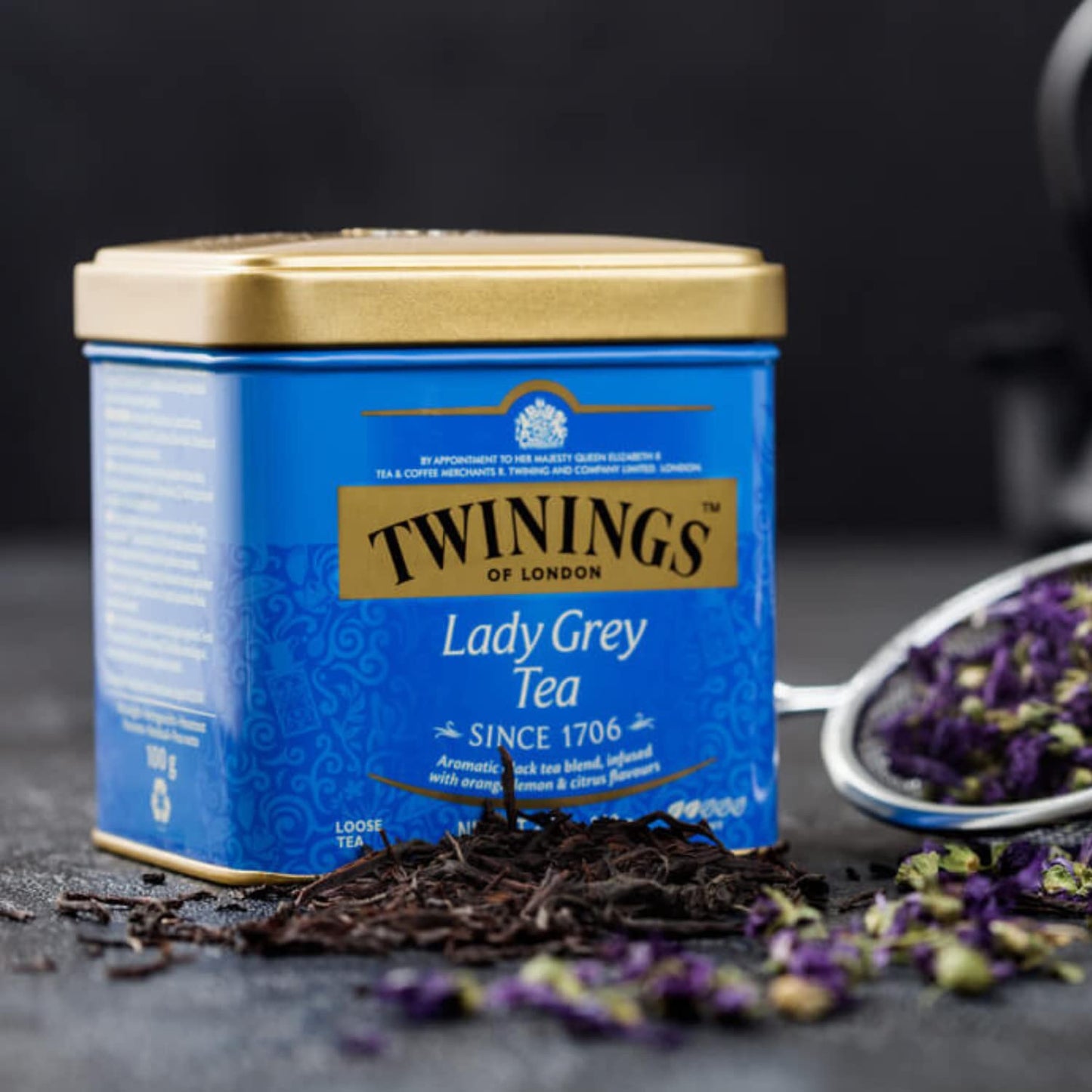 Twinings Lady Grey Loose Leaf Tea, Fragrant Black Tea with Citrus Flavors, 3.53 Oz, Blue