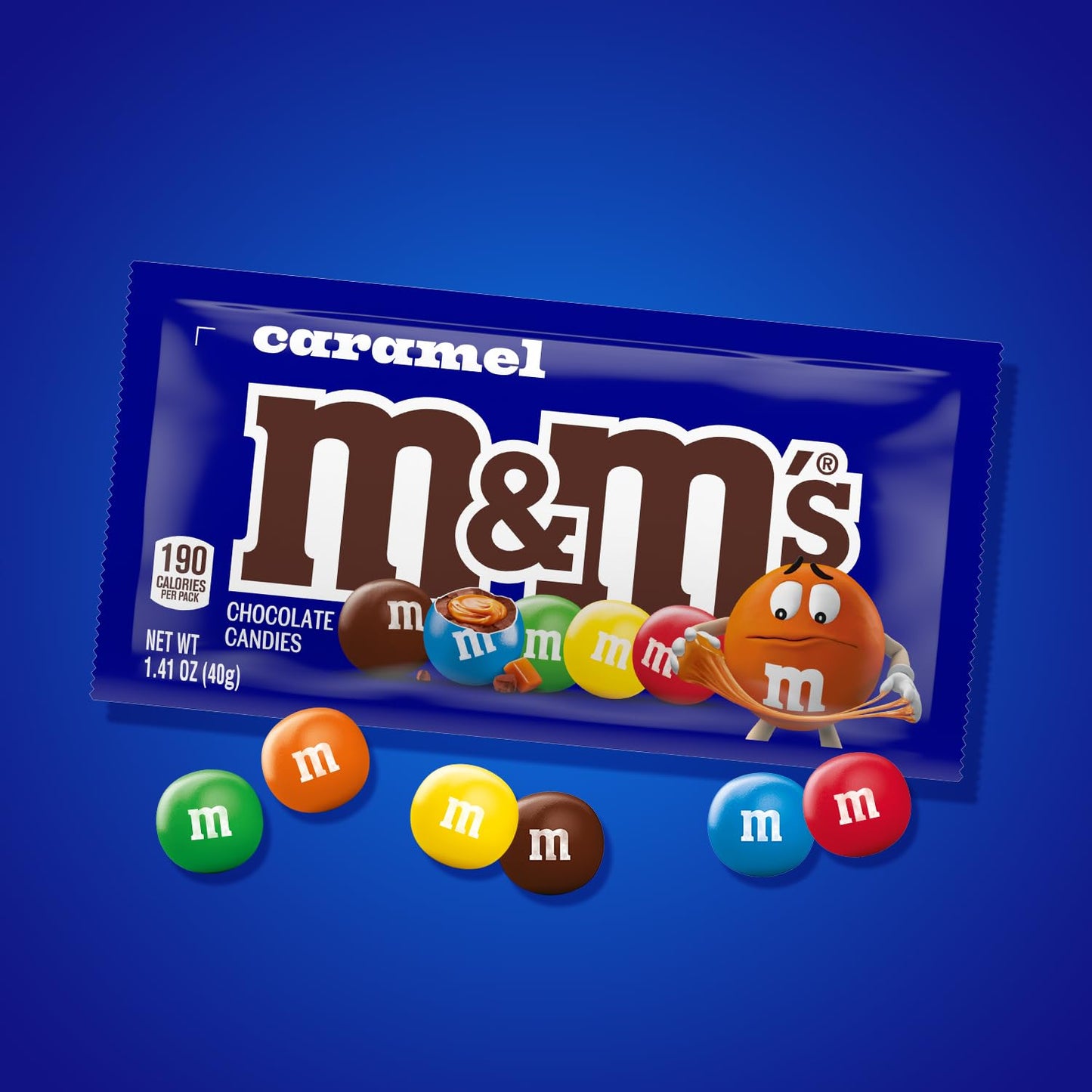 M&MS Caramel Chocolate Candy, Made with Real Caramel and Milk Chocolates, 24 Count, 1.41 oz Candy Gifts