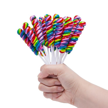 Rainbow Lollipops - Twisty Lollipop Individually Wrapped - Bulk Candy For Birthday Party - Twist Suckers & Lollipops For Party F