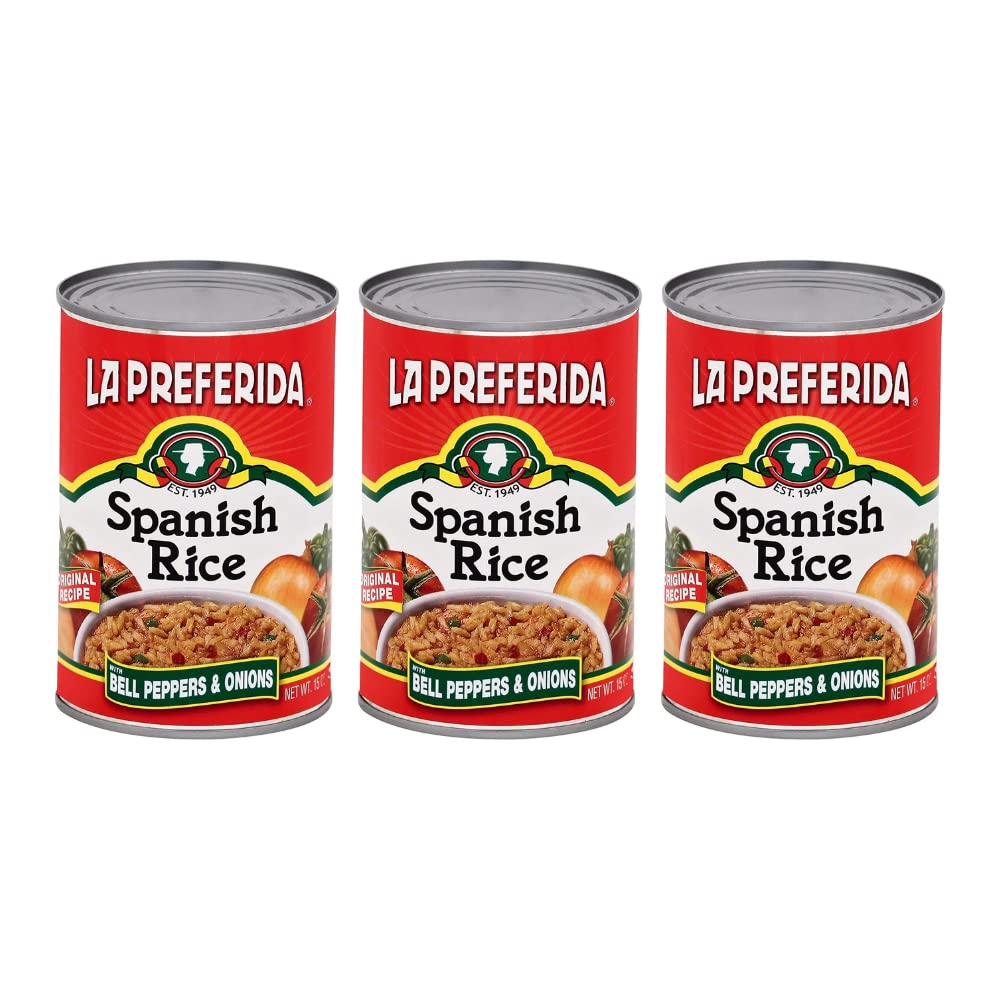 LA PREFERIDA Canned Spanish Rice - Vegan, Natural Ingredients, 15 oz (Pack of 24)