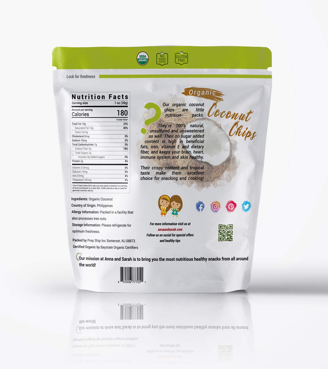 Anna And Sarah Organic Coconut Chips In Resealable Bag, 3 Lbs