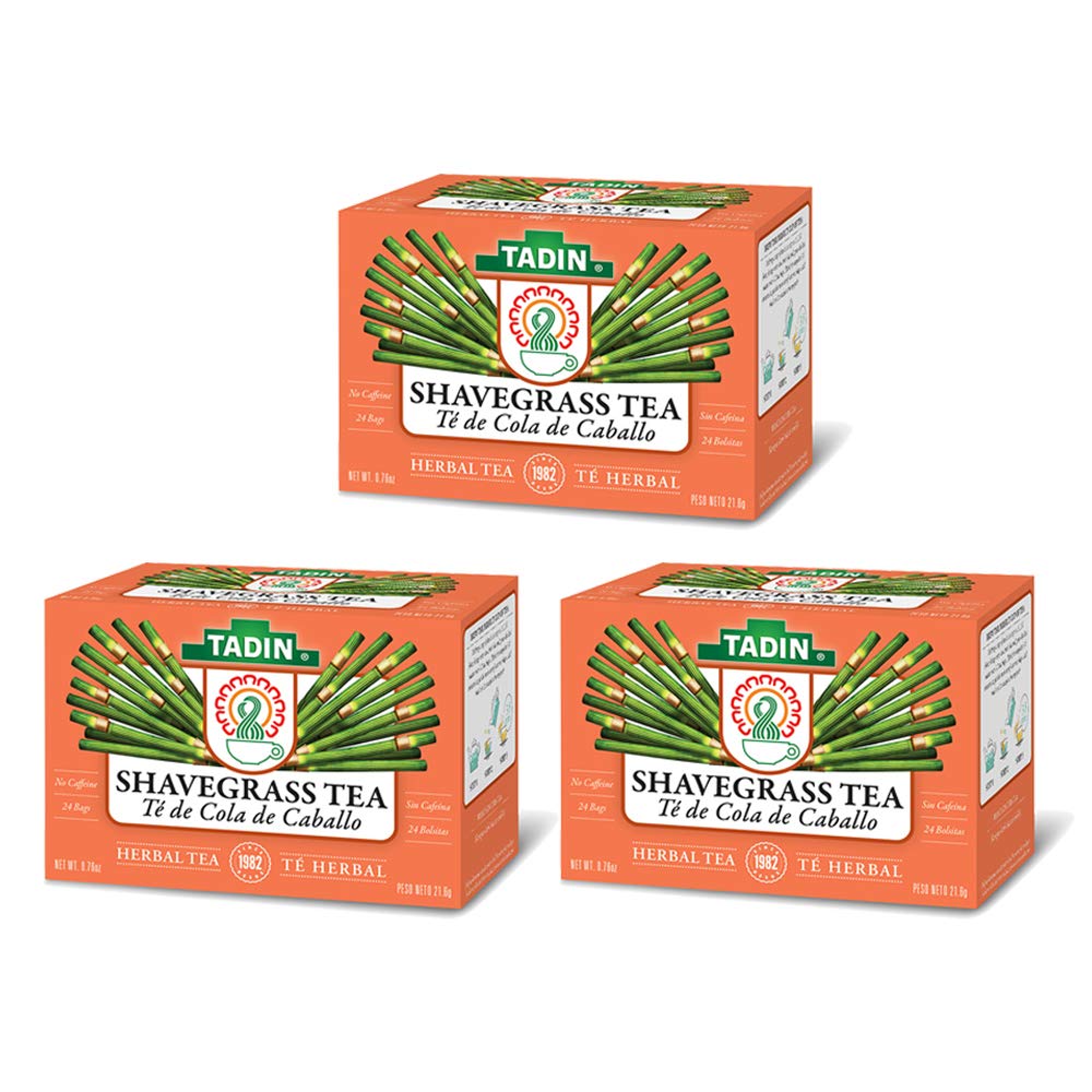 Tadin Shavegrass Herbal Tea, Caffeine Free, 24 Tea Bags, Pack of 3, 0.84 oz