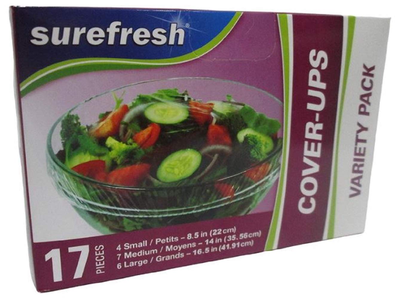 Food Storage Cover-Ups, Elastic Stretch-To-Cover Variety Packs, 4-Pk Set By Surefresh