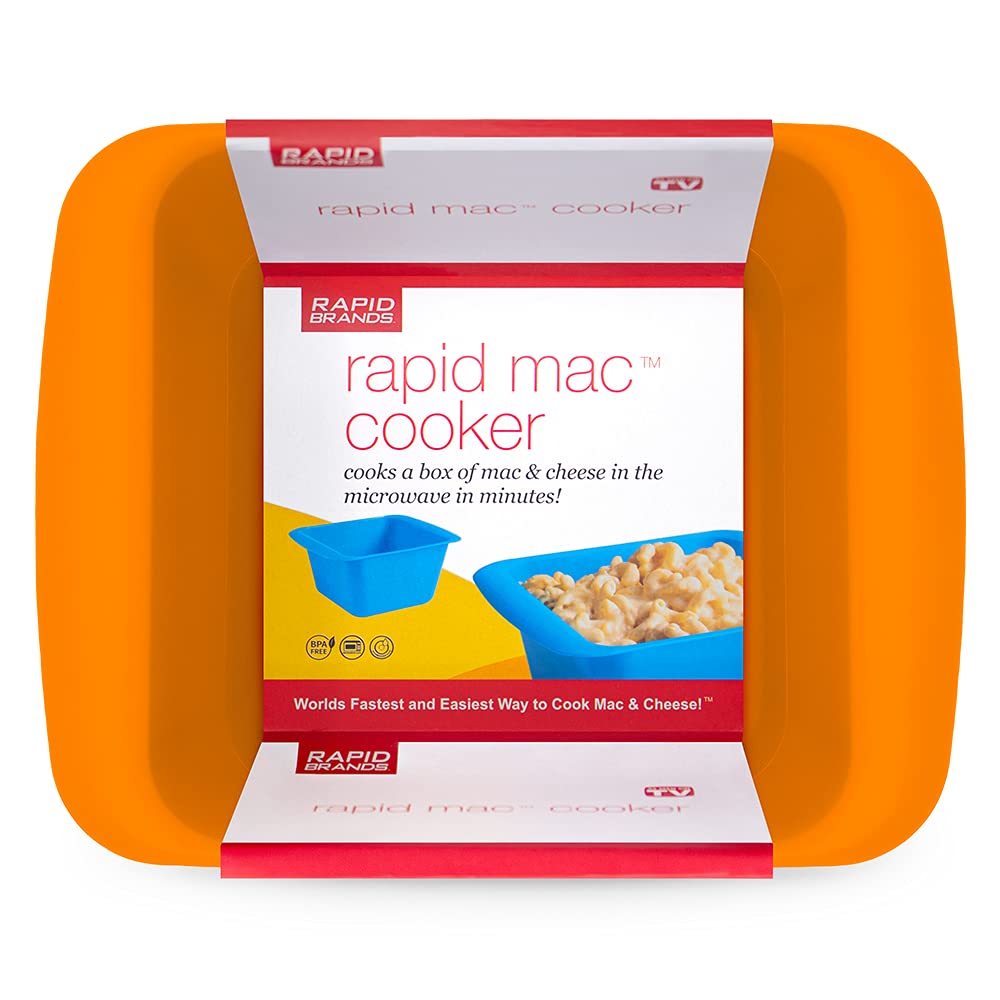 Rapid Mac Cooker - Microwave Macaroni & Cheese in 5 Minutes, BPA-Free Plastic, 1-Pack, Orange, Model RMC-2001