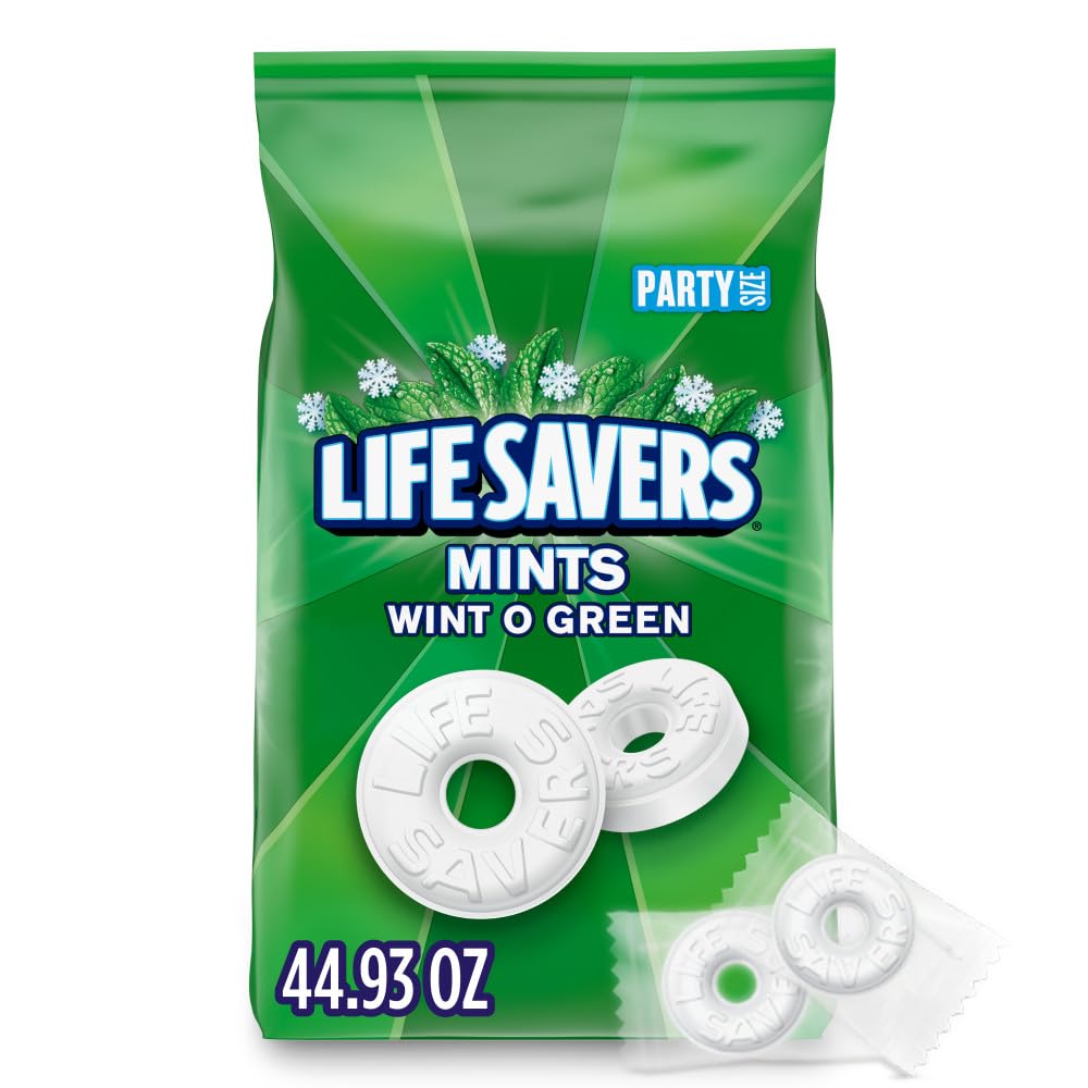 Mints, Bulk Hard Candy Wint-O-Green Breath Mints, 44.93 Oz Party Size 431716