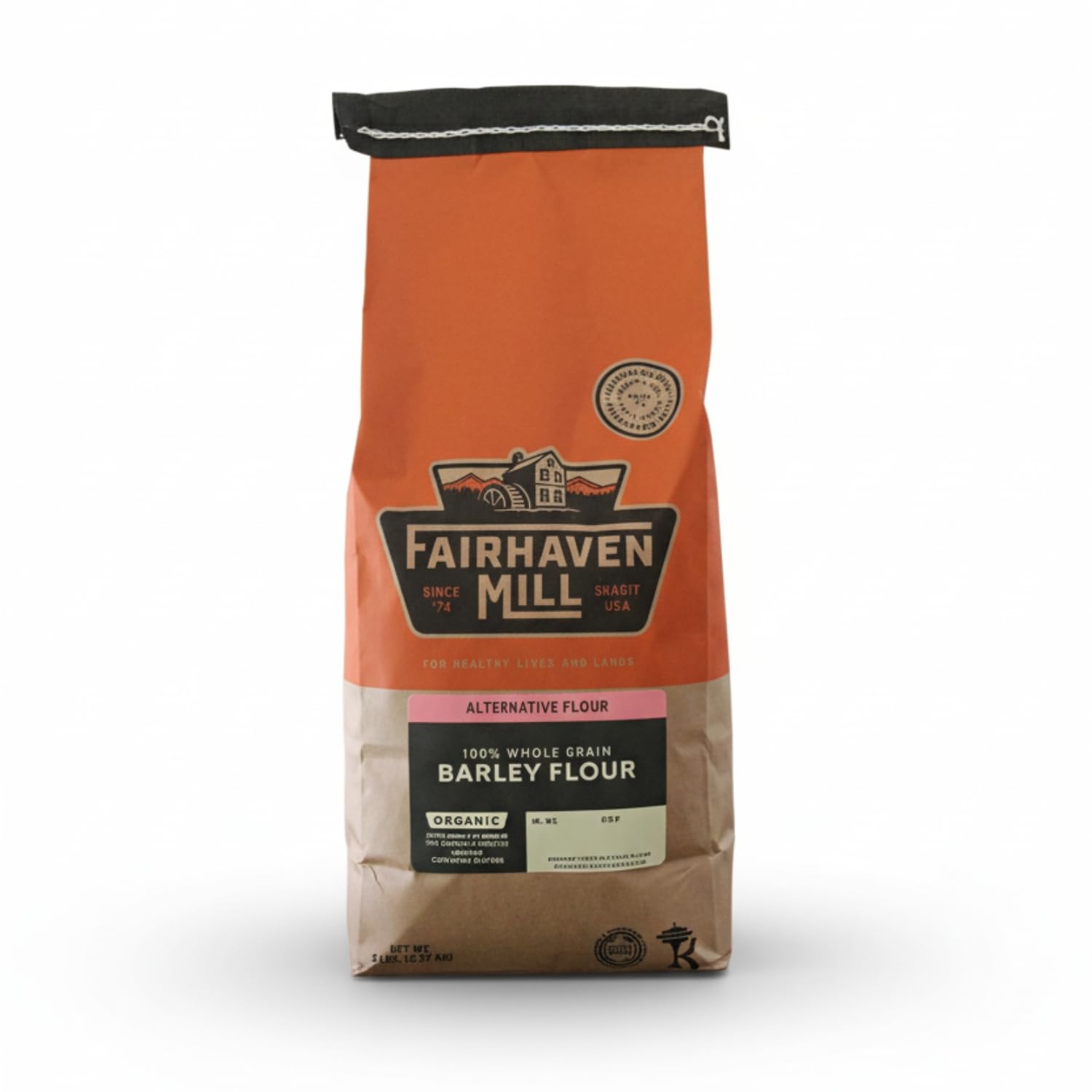 Fairhaven Mill Whole Grain Barley Flour 5 lbs - Non-Wheat, Mild Flavor - Perfect for Baking and Blending with Wheat Flours - 850