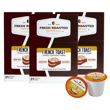 Fresh Roasted Coffee, French Toast, Flavored Coffee Pods, 72 Count