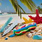 Classic Rock Candy Sticks, Sugar Rock Crystal Lollipops, Individually Wrapped (Pack Of 6, Baby Boy (Light Blue & White))
