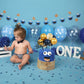 Beishida 5 Inch 10Pcs Balloon Cloud Cake Topper Navy Gold Happy Birthday Cupcake Toppers Mini Balloon Cake Decoration Topper Gar