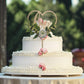 Wedding Cake Topper - Rustic Theme For Bridal Shower Engagement Anniversary Party Decoration , Personalized Heart Shaped , Woode
