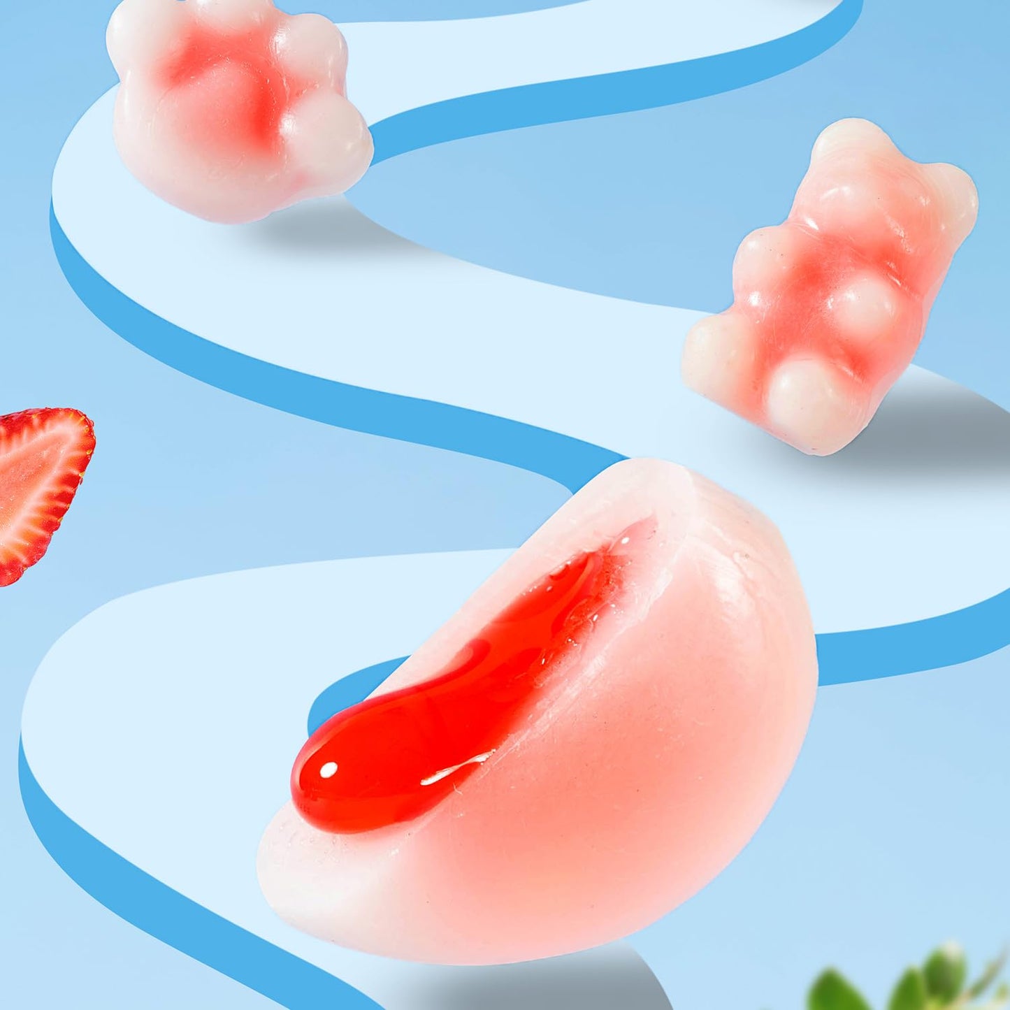 Halfoma Wax Bottle Chewable Candy  with Various Fruit-flavored Syrups in the Middle  Canned  50g  25candies