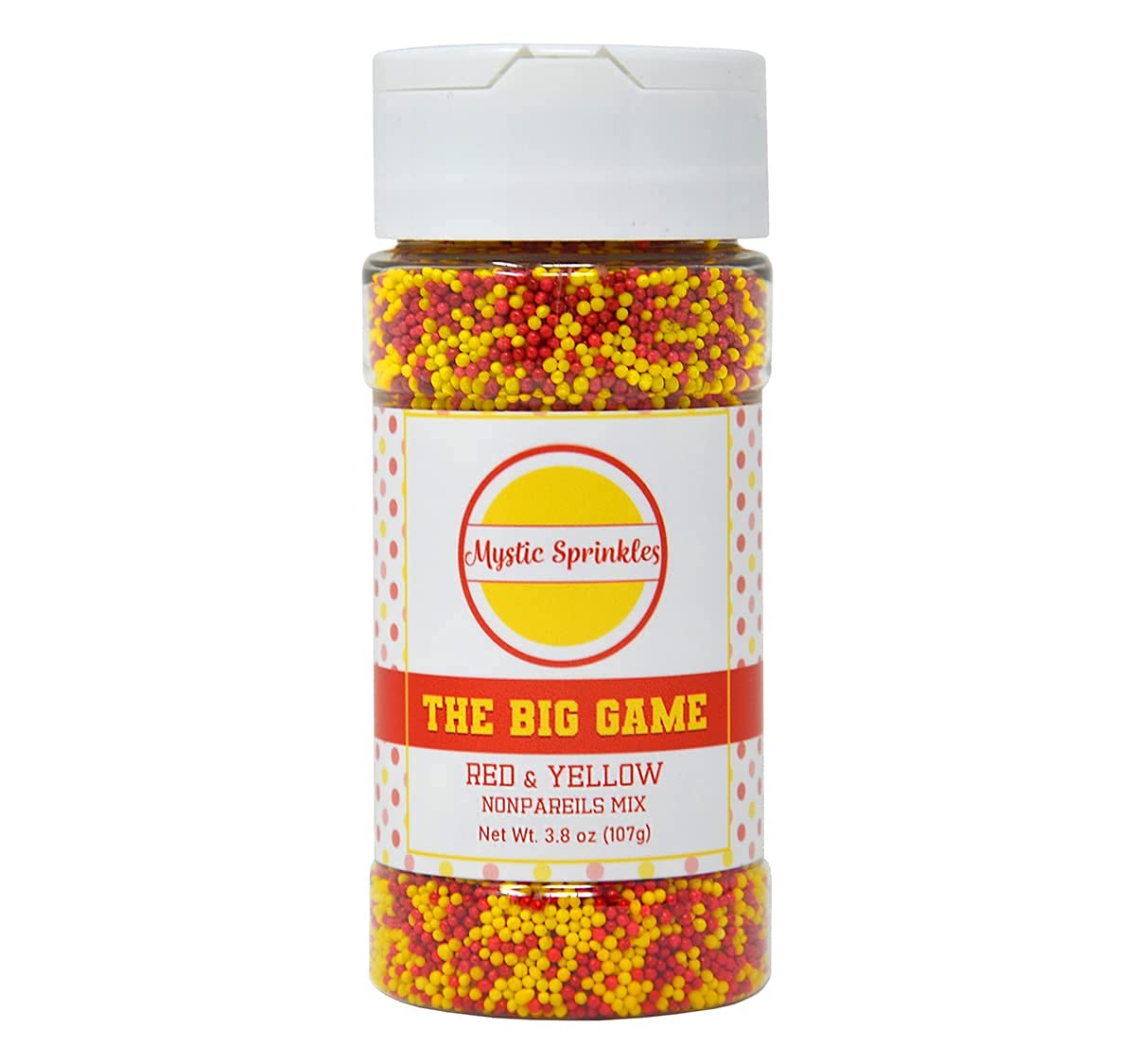Mystic Sprinkles The Big Game Nonpareil Mix 3.8Oz Bottles (Red & Yellow)