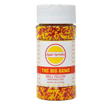 Mystic Sprinkles The Big Game Nonpareil Mix 3.8Oz Bottles (Red & Yellow)