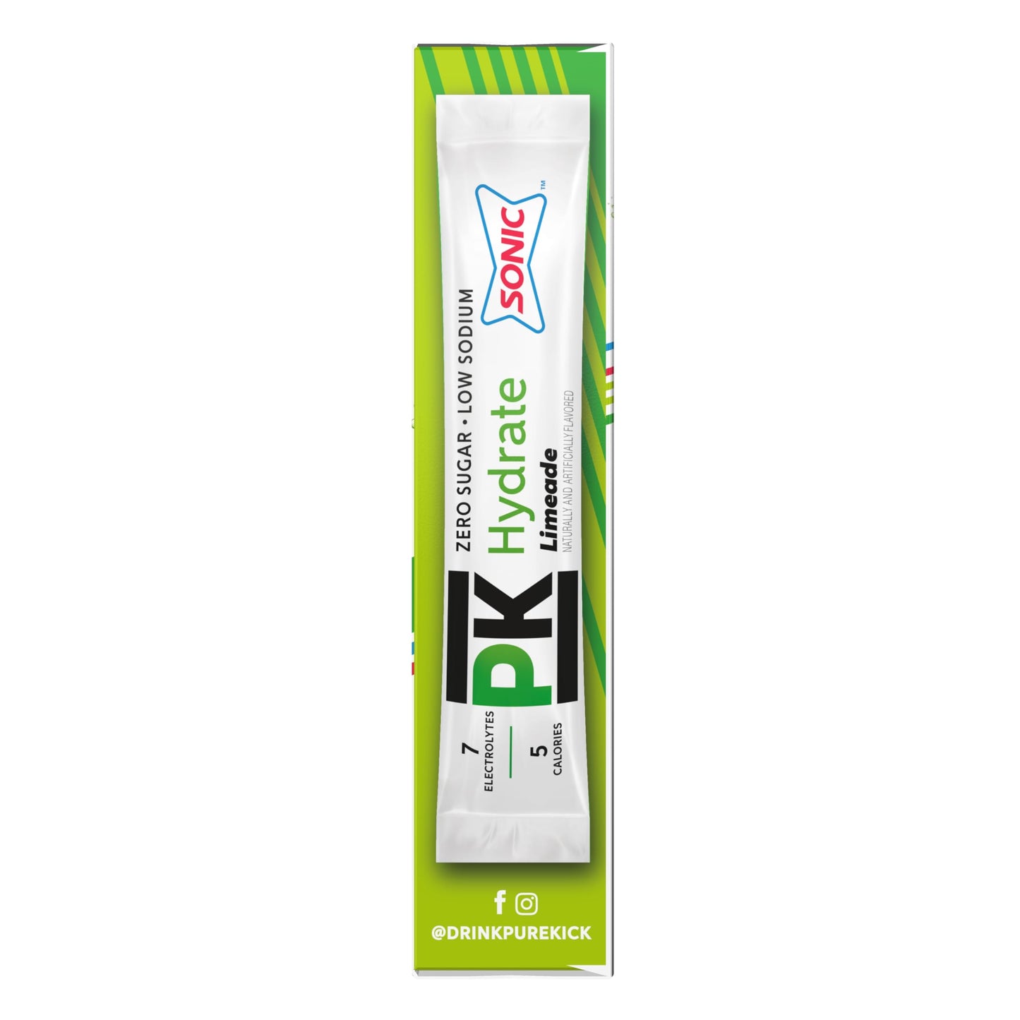 PURE KICK Powdered Drink Mix - Sonic Limeade - Low Calorie, Zero Sugar - Pack of 3, 18 Servings