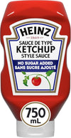 Heinz Ketchup No Sugar Added 1 Count 750Ml 25.36 Fluid Ounces From Canada