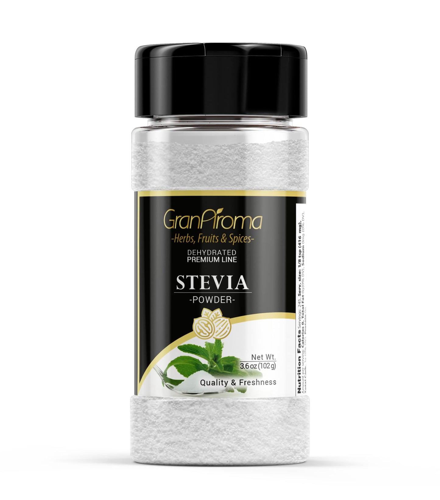 GranAroma Stevia Sweetener Powder, Versatile for Beverages & Goods, 3.6 Ounce