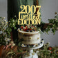 Yetxel Cake Topper - Limited Edition 2007 - Handmade Golden Glitter - 18th Birthday Decoration for Men and Women
