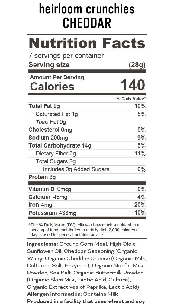Pipcorn Heirloom Crunchies - Cheddar (3 Pack Of 7Oz Bags) - Organic Cheese, Baked Not Fried, No Artificial Anything, Non-Gmo Hei