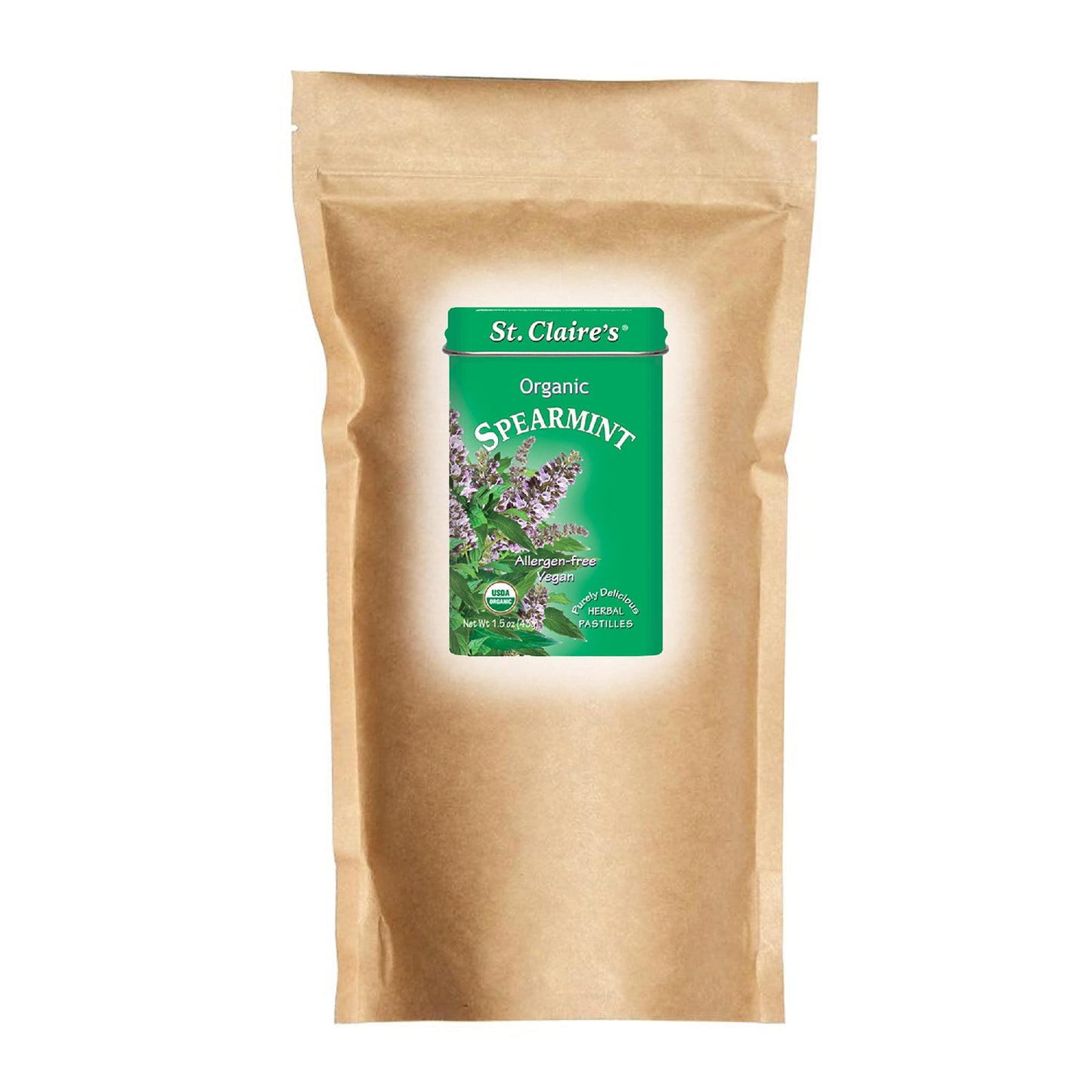 St. Claire'S Organic Breath Mints (Spearmint, 27 Ounce Refill Bag, Over 800 Pieces) | Gluten-Free, Vegan, Gmo-Free, Plant-Based,
