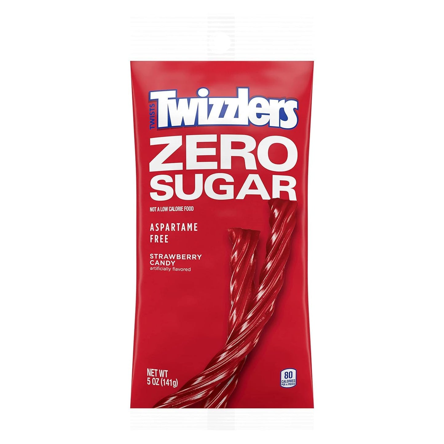 Twizz Zero Sugar Twists Strawberry Candy Bags (Strawberry, 5 Ounce (Pack Of 1))
