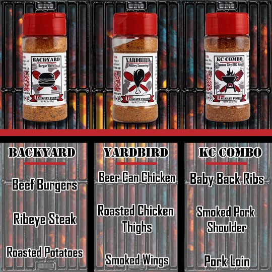 The Tailgate Foodie Rare Pitmaster Gourmet Seasonings | 4 Pc Grill Essentials Gift Set | 3 Secret Competition Bbq Spice Blends G