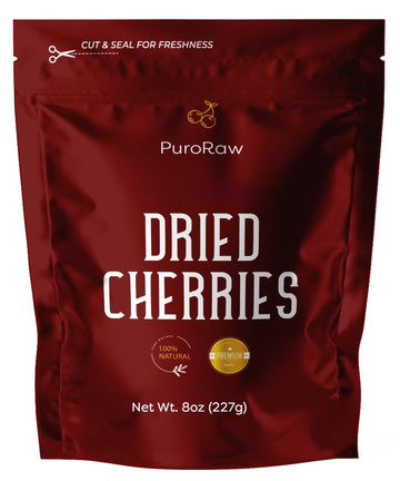 Puroraw Dried Cherries Unsweetened 8Oz, Cherries Fresh, Dried Tart Cherries, Dried Sour Cherries, Montmorency Dried Cherries Bulk, Dried Cherries No Sugar Added, Usa Grown 8Oz