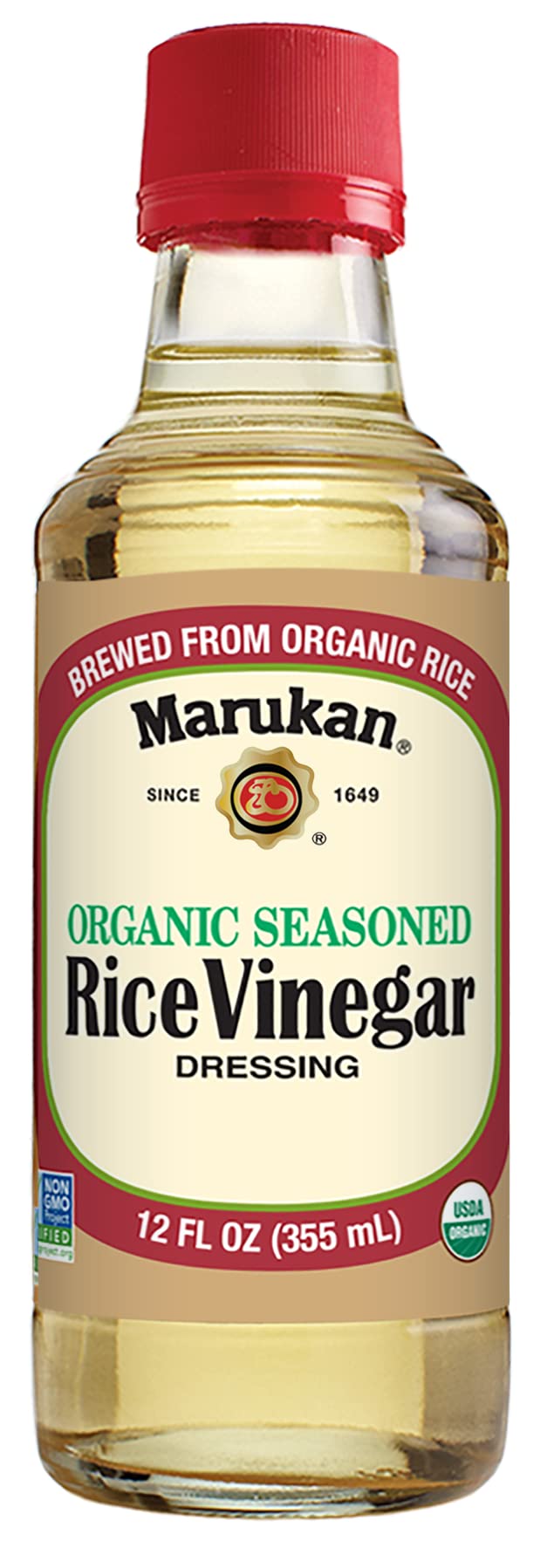 Marukan Organic Seasoned Rice Vinegar, 12 Ounce Glass Bottle (Pack Of 1)