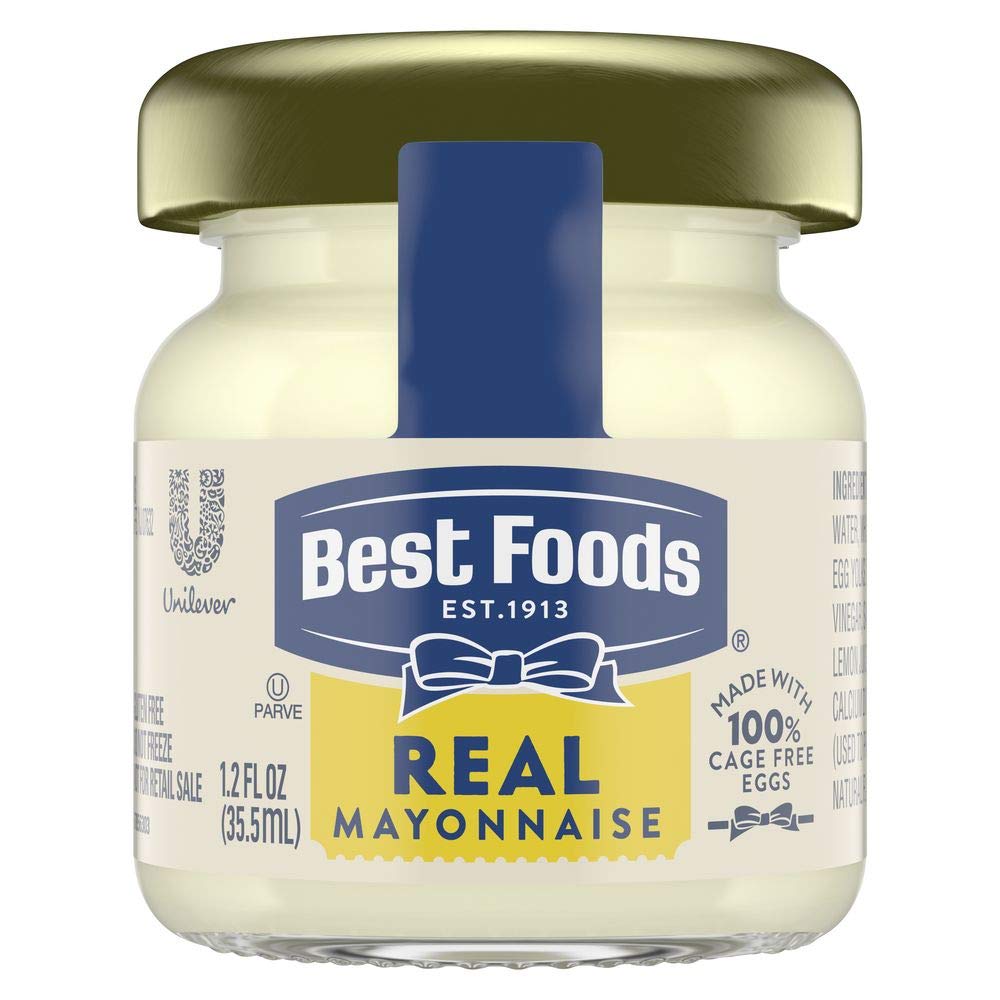 Best Foods Real Mayonnaise Mini Jars, Gluten Free, 1.2 oz, Pack of 72