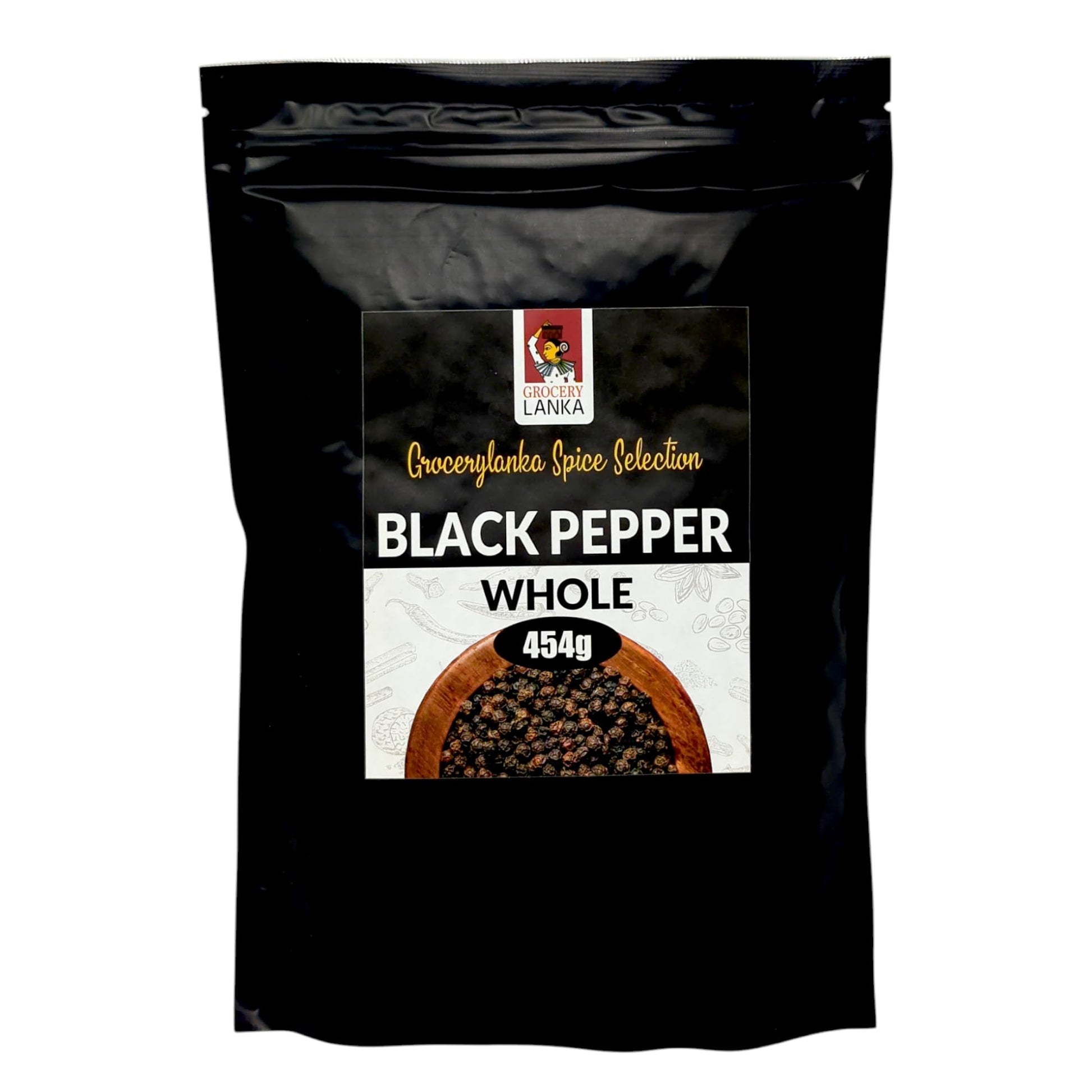 Black Pepper Whole 1lb (454g), Sri Lankan Small Estate Grown, High in Piperine for Strong Flavor.