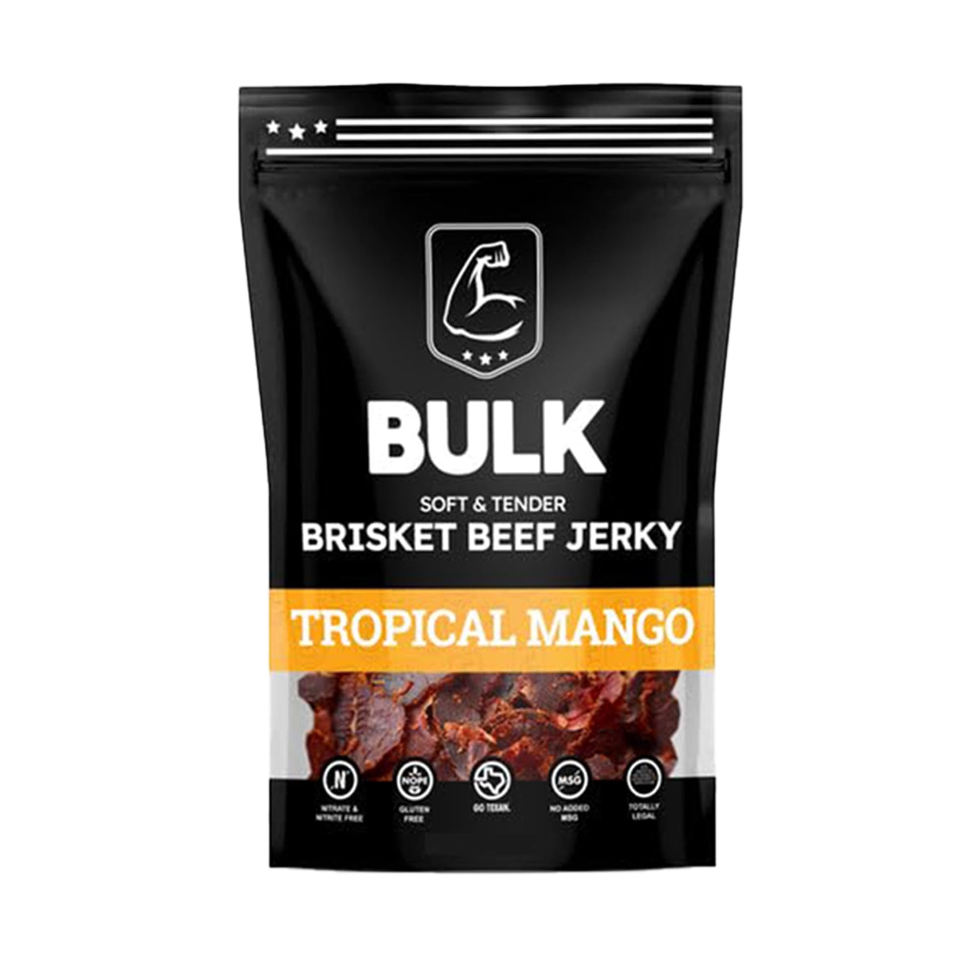 B.U.L.K Bulk Beef Jerky Snack Packs - Soft & Tender - Tropical Mango - 2.25 Ounce (Pack of 1) - All Natural Protein Snack