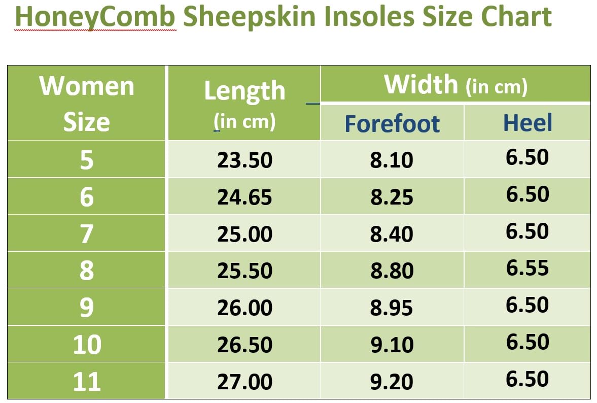 Happystep Genuine Sheepskin Lambswool Cushioning Shearling Winter Insoles With Honeycomb Sporting Sole (Women 6)