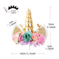 Nishine Rose Floral Unicorn Cake Topper Birthday Party Cake Decoration (Gold&Mint)