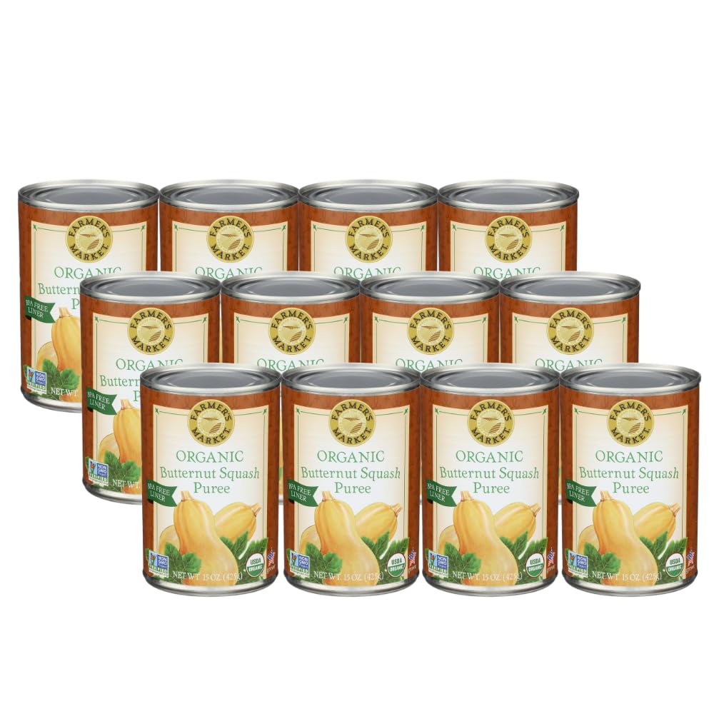 Farmer'S Market Organic Butternut Squash Puree, 15 Ounce (Pack Of 12)