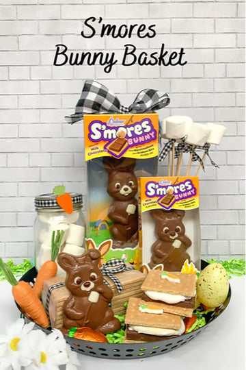 Fruidles Easter S'Mores Bunny Solid Big Milk Chocolate, Holiday Treats, Milk Chocolate Flavored With Graham Cracker Bits And Min