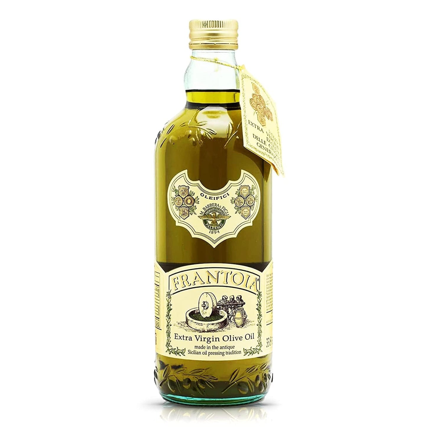 FRANTOIA Barbera Frantoia Sicilian Extra Virgin Olive Oil, 34-Ounce (33.8 Fl Oz) - Premium Quality, Rich Flavor, Ideal for Cooking and Dressings