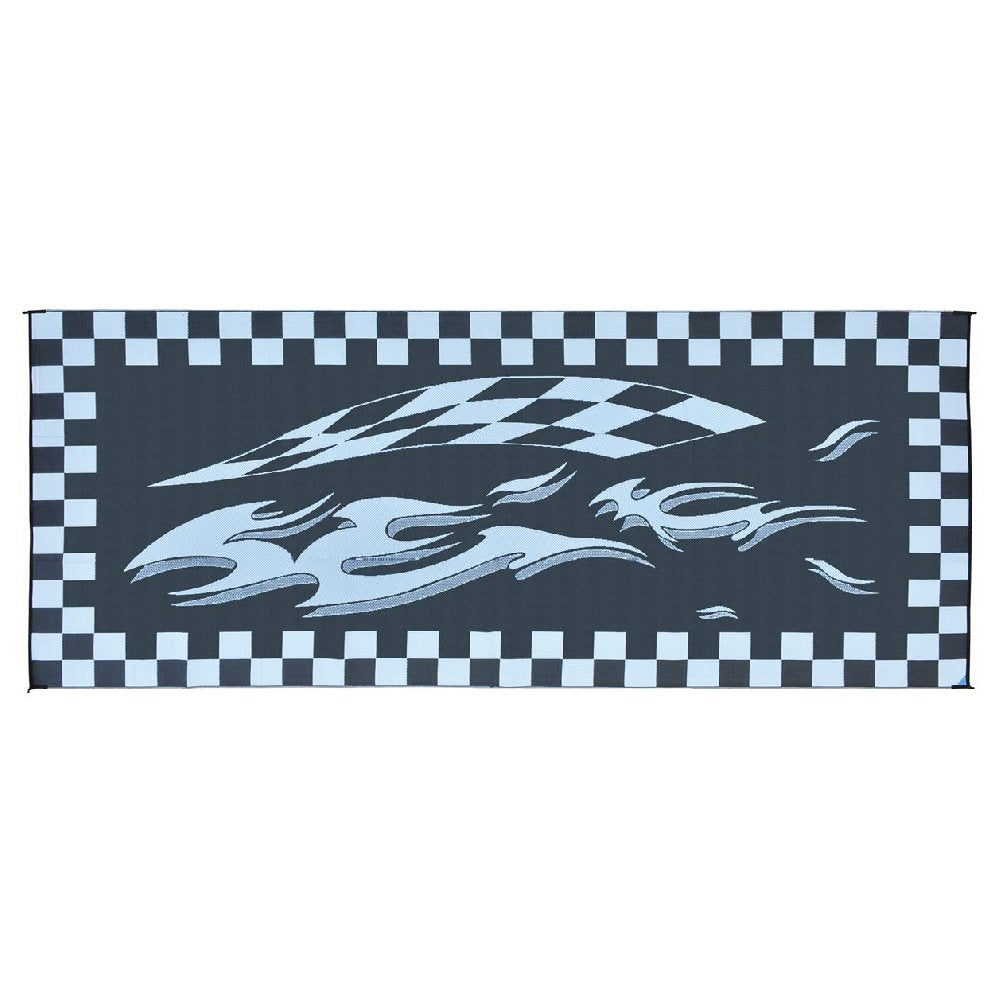 Stylish Camping Hc1 Black/Flag 8' X 20' Checkered Mat