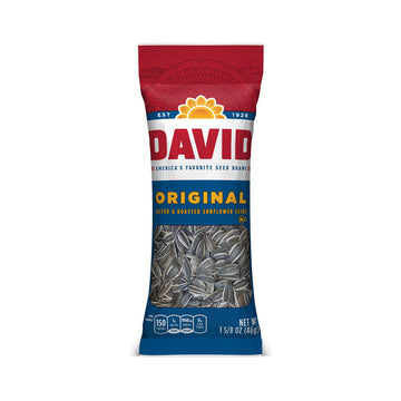 DAVID Roasted and Salted Sunflower Seeds, Original Flavor, 1.625oz.