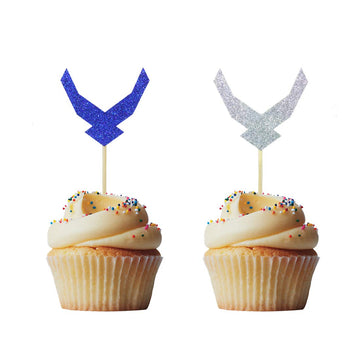 Morndew 24 Pcs Emblem Cupcake Toppers For Retirement Party Themed Party Wedding Party Birthday Party Decorations
