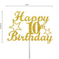 10 Birthday Cake Topper Gold Glitter, Party Decoration Ideas, Premium Quality, Sturdy Doubled Sided Glitter, Acrylic Stick. Made