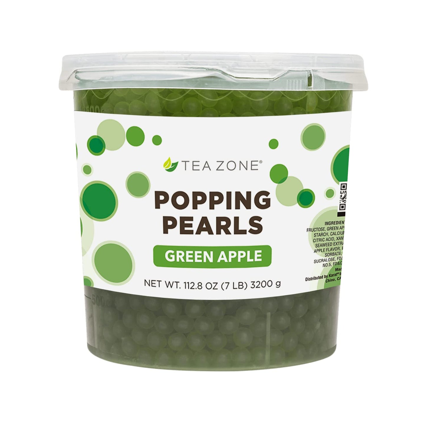 TEA ZONE Green Apple Popping Pearls for Beverages and Desserts, 7 lbs