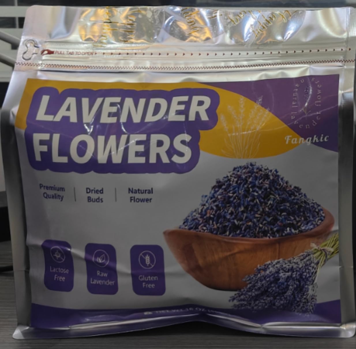 Fangkic Dried Culinary Lavender Flowers - Food Grade Edible Buds, Gluten Free, 16 oz