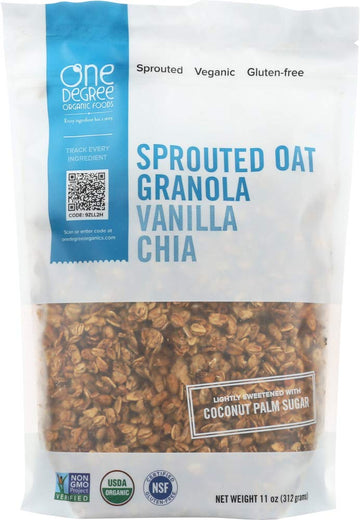 One Degree Sprouted Oat Vanilla Chia Granola, 11 Fl Oz