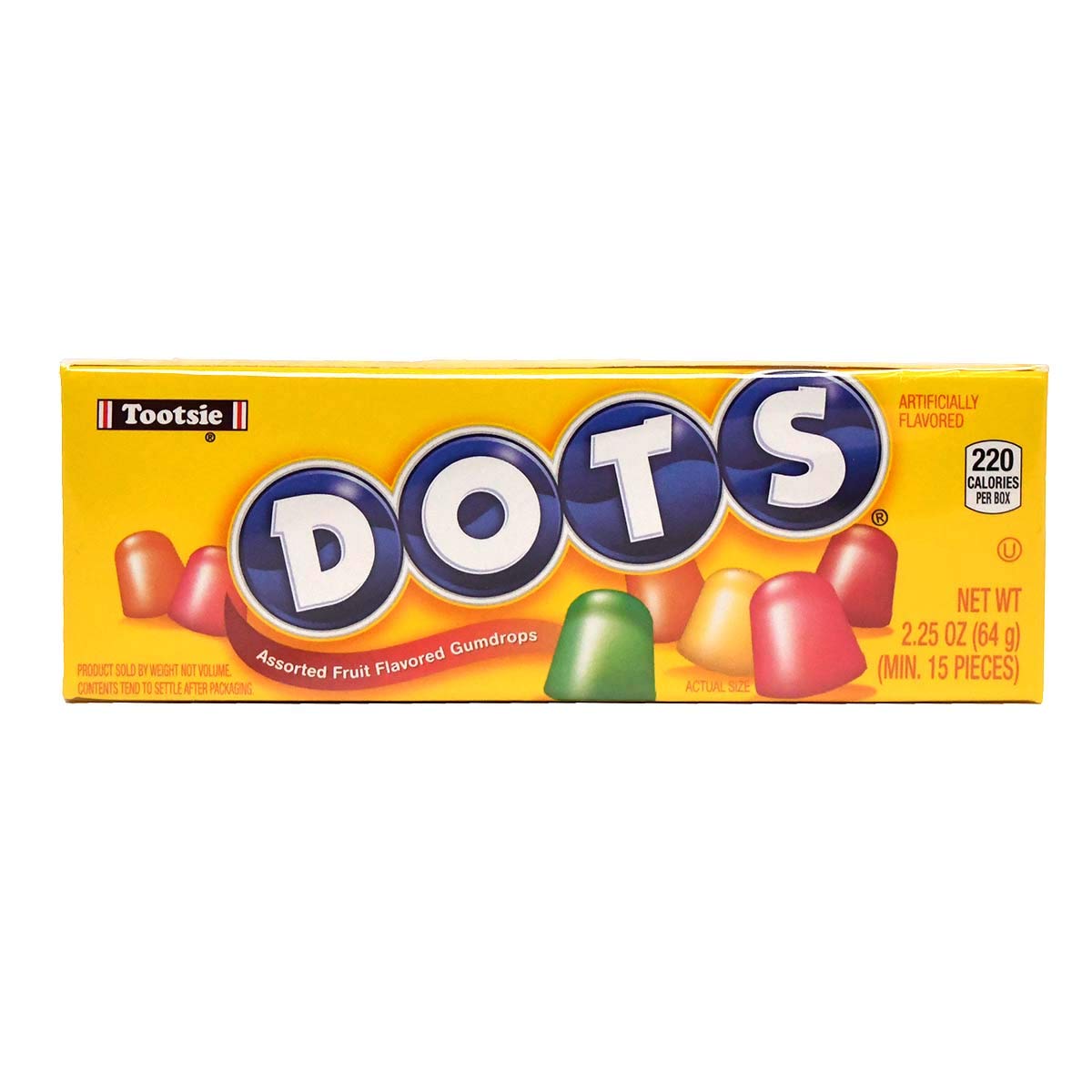 Dots Individually Wrapped Candy - Original Gummy Candy Flavors - Cherry, Lime, Orange, Lemon & Strawberry - Gluten Free, Kosher & Peanut Free Gumdrops - Bulk 24Ct, 2.2Oz Dots Candy Boxes