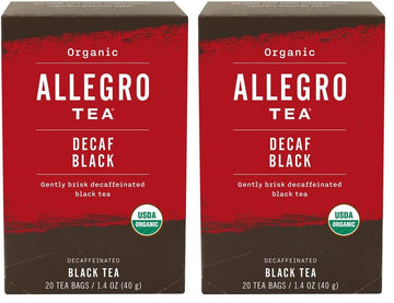 Allegro Tea, Organic Decaf Black Tea Bags, 20 ct (Pack of 2)