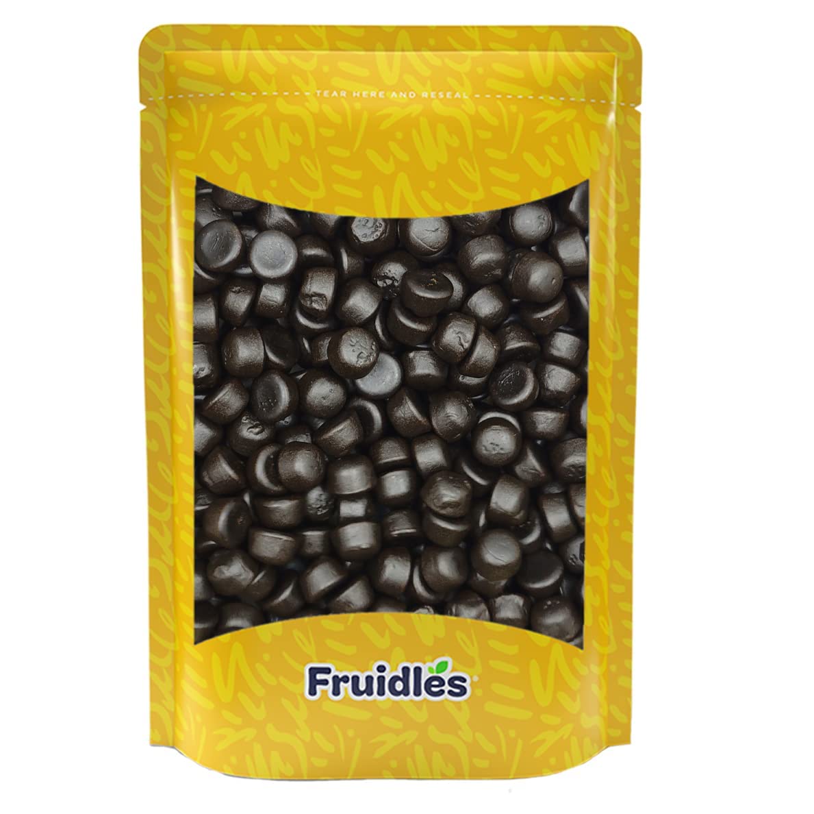 Fruidles Black Licorice Drops - Delicious Dutch Gummies, Non-GMO, Half-Pound