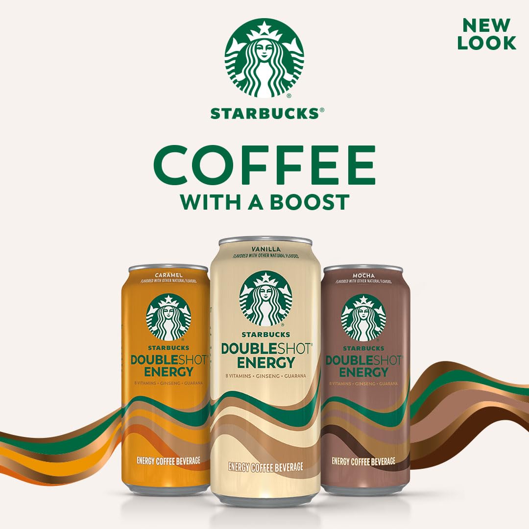 Starbucks Doubleshot Energy Drink Coffee Beverage, White Chocolate, Iced Coffee, 15 fl oz Cans (12 Pack) (Packaging May Vary)